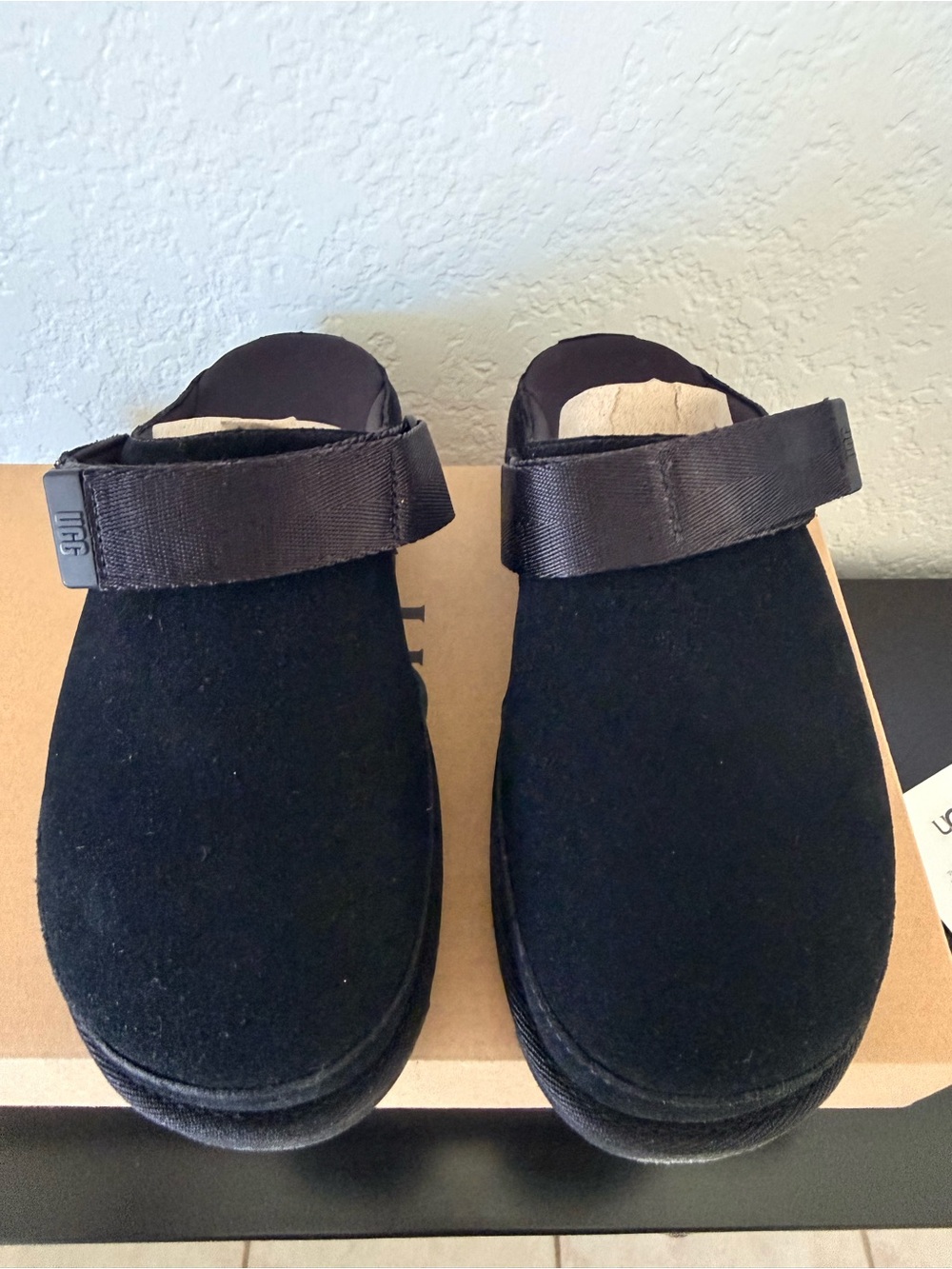 UGG Women’s Black Suede Backstrap Clog - Picture 3 of 8